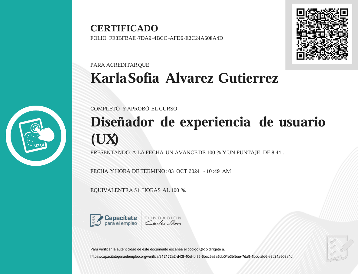 Certificado de Diseñador UX